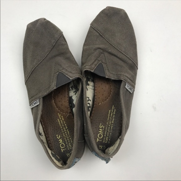 Toms Grey Slip On Sz 7.5 - Picture 3 of 7